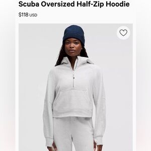 Lululemon Scuba Oversized Half-Zip Hoodie - Heathered Bone